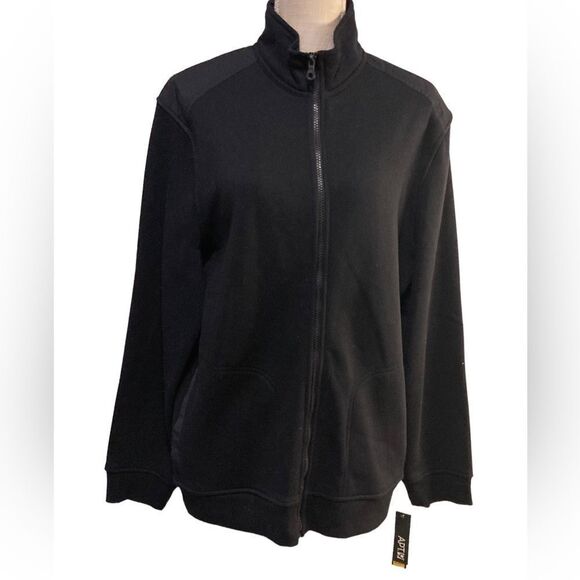 Apt 9 Black Zip up Jacket Large NEW - Picture 1 of 10